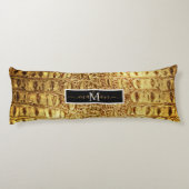 Alligator Crocodile Skin Shiny Gold Persoonlijk Lichaamskussen (Achterkant)