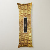 Alligator Crocodile Skin Shiny Gold Persoonlijk Lichaamskussen (Achterkant (Verticaal))