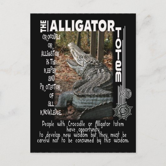 ALLIGATOR / CROCODILE TOTEM BRIEFKAART (Voorkant)