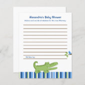 Alligator Custom Flyer Baby shower Advice Kaarten (Voorkant / Achterkant)