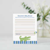 Alligator Custom Flyer Baby shower Advice Kaarten (Staand voorkant)
