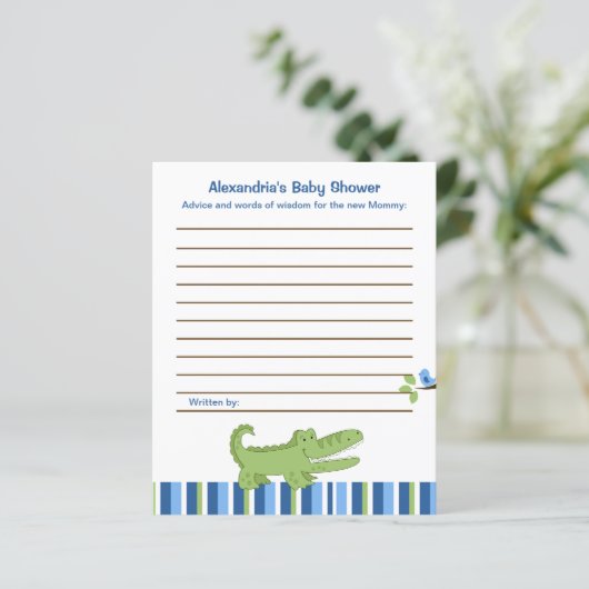 Alligator Custom Flyer Baby shower Advice Kaarten (Staand voorkant)