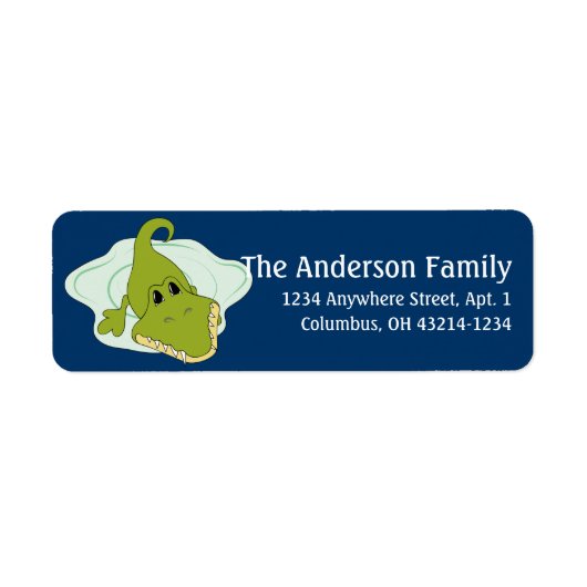 Alligator d3 Animal Return-adreslabels Etiket (Voorkant)