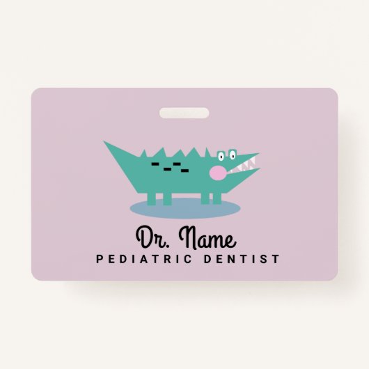 Alligator Dentist Pediatrische tandarts Tandroze Badge (Voorkant)