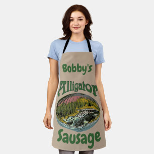 Alligator Design bewerkt en voegt tekst, Schort to