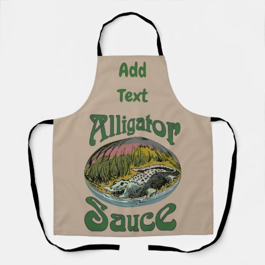 Alligator Design bewerkt en voegt tekst, Schort to (Voorkant)