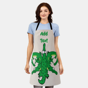 Alligator Design bewerkt en voegt tekst, Schort to