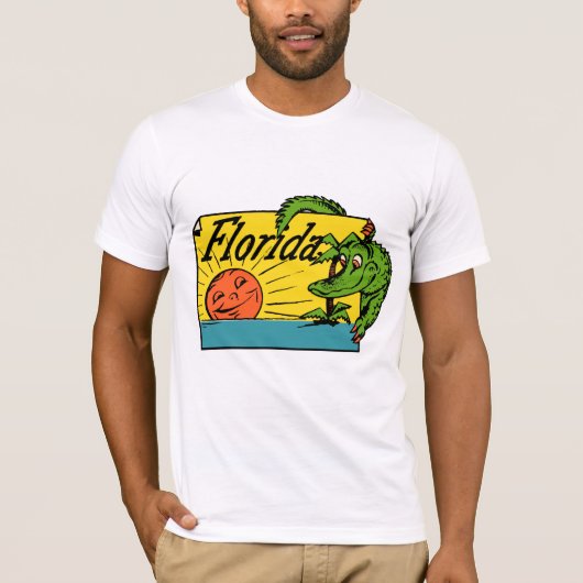 Alligator Design uit Florida van de jaren 1950 T-shirt (Voorkant)