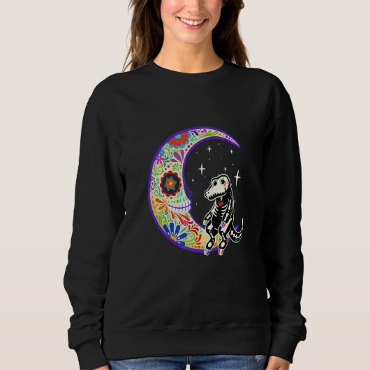 Alligator Dia De Los Muertos Skelet Trui (Voorkant)
