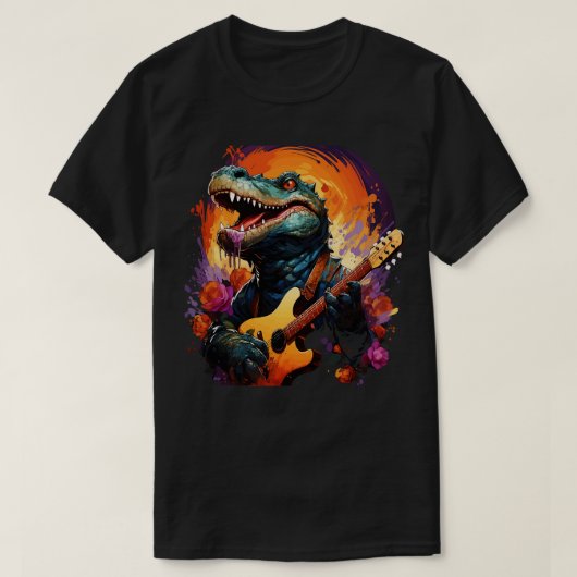 Alligator die gitaar speelt t-shirt (Design voorkant)