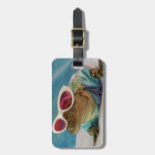 Alligator die zonnebrillen draagt bagagelabel (Voorkant verticaal)