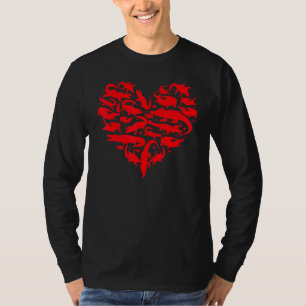 Alligator Dierenvriend Funny Heart Alligator Valen T-shirt