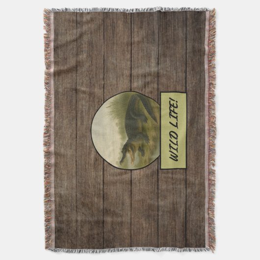 Alligator Donker Hout Gooi Deken (Voorkant Verticaal)