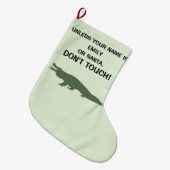 ALLIGATOR: Druk niet op  naam Grote Kerstsok (Voorkant (Hangend))