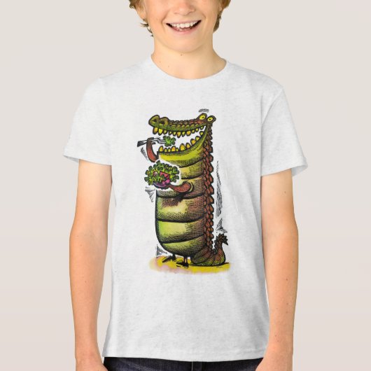 Alligator eet een salade Tri-Blend shirt (Voorkant)