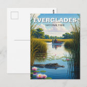 Alligator en Airboat Everglades Nationaal Park Briefkaart (Voorkant / Achterkant)