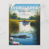 Alligator en Airboat Everglades Nationaal Park Briefkaart (Voorkant)