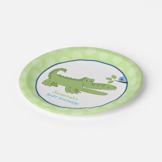 Alligator en Blue Bird Baby shower Paper Bord (Gekanteld)