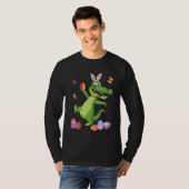 Alligator en Bunny Rabbit Pet Paaseieren Happy D T-shirt (Voorkant volledig)