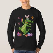 Alligator en Bunny Rabbit Pet Paaseieren Happy D T-shirt (Voorkant)