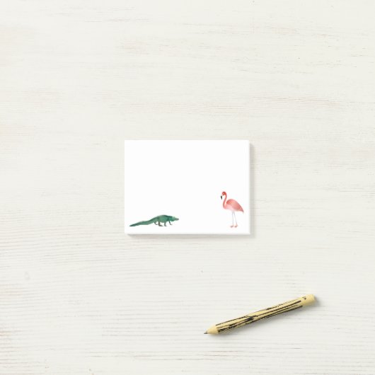 Alligator en Flamingo Post-it® Notes (Op bureau)