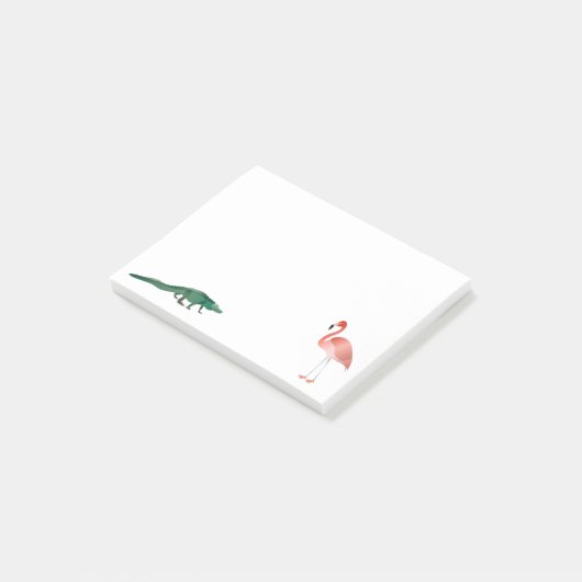 Alligator en Flamingo Post-it® Notes (Schuin)