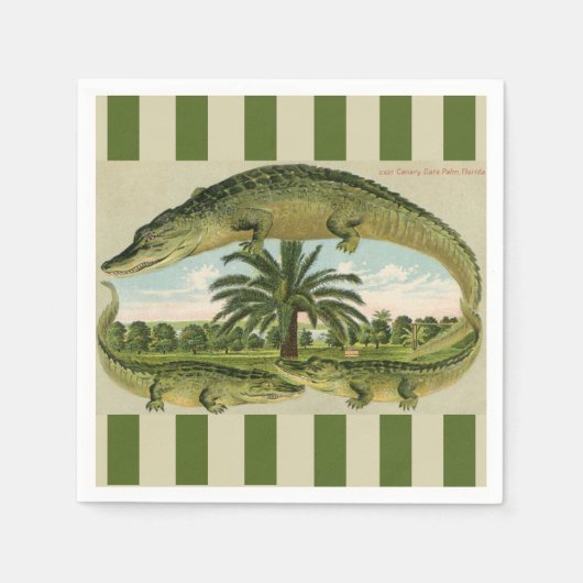 Alligator en handpalmen servet (Voorkant)