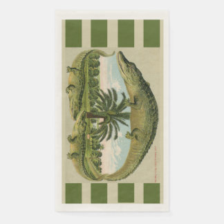 Alligator en handpalmen servet