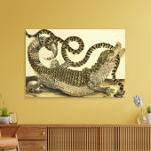 Alligator en slang, 1730 (gekleurd) canvas afdruk (Insitu (Woonkamer))