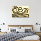 Alligator en slang, 1730 (gekleurd) canvas afdruk (Insitu (Slaapkamer))