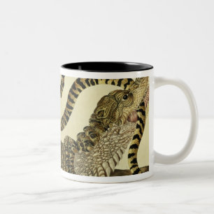 Alligator en slang, 1730 (gekleurd) tweekleurige koffiemok