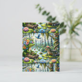 Alligator Fantasie Moeras Thunder_Cove Briefkaart (Staand voorkant)