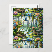 Alligator Fantasie Moeras Thunder_Cove Briefkaart (Voorkant / Achterkant)