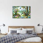 Alligator Fantasie Moeras Thunder_Cove Canvas Afdruk (Insitu (Slaapkamer))