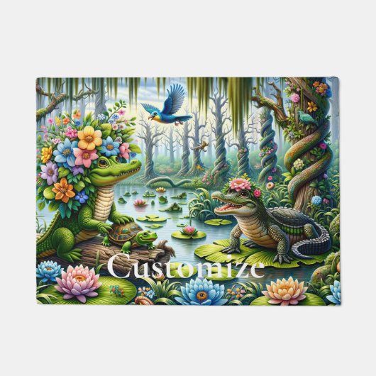 Alligator Fantasie Moeras Thunder_Cove Deurmat (Voorkant)
