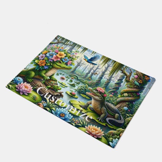 Alligator Fantasie Moeras Thunder_Cove Deurmat (Schuin)