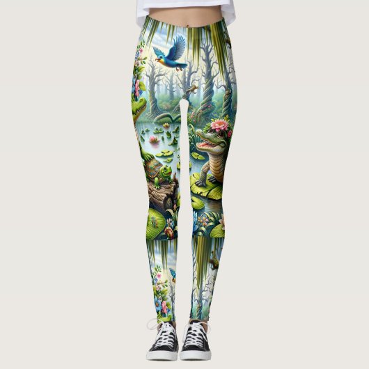 Alligator Fantasie Moeras Thunder_Cove Leggings (Voorkant)
