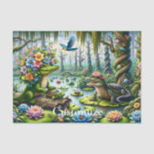 Alligator Fantasie Moeras Thunder_Cove Tissuepapier (Voorkant)