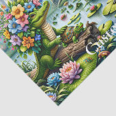 Alligator Fantasie Moeras Thunder_Cove Tissuepapier (Detail)