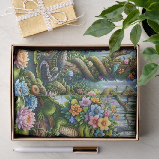 Alligator Fantasie Moeras Thunder_Cove Tissuepapier (Geschenk)