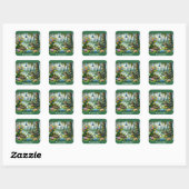 Alligator Fantasie Moeras Thunder_Cove Vierkante Sticker (Vel)