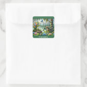 Alligator Fantasie Moeras Thunder_Cove Vierkante Sticker (Tas)