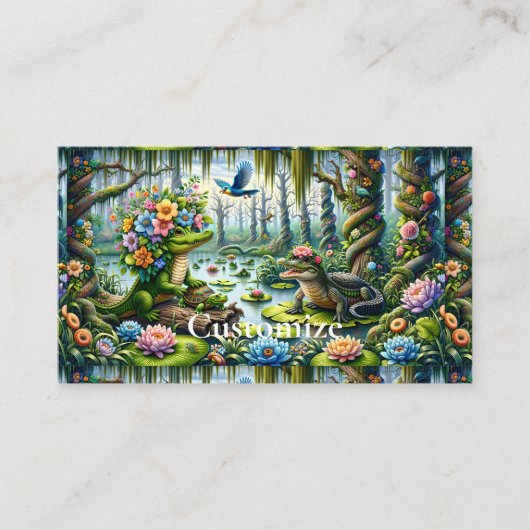 Alligator Fantasie Moeras Thunder_Cove Visitekaartje (Voorkant)