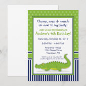 Alligator Feest Uitnodiging (Voorkant / Achterkant)