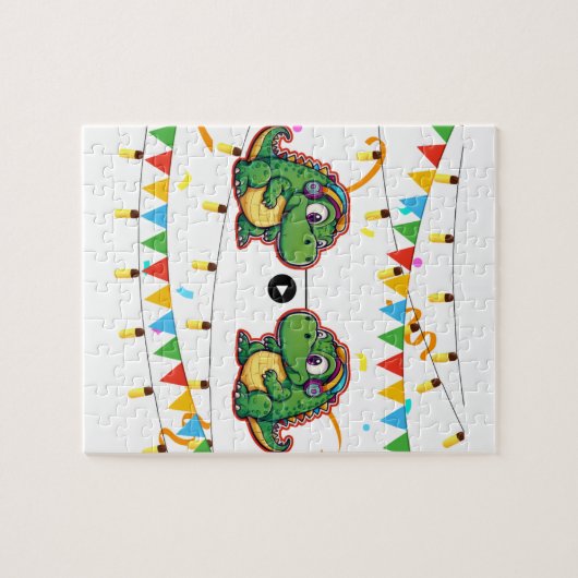 Alligator Feestelijke Kleurrijke Muziek Baby showe Legpuzzel (Horizontaal)