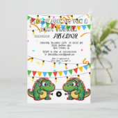 Alligator Feestelijke Kleurrijke Muziek Liefhebber Kaart (Staand voorkant)