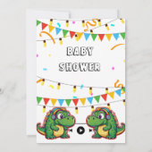 Alligator Feestelijke Kleurrijke Muziek Liefhebber Kaart (Achterkant)