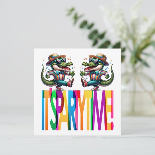 Alligator Feesttijd Kaart (Staand voorkant)