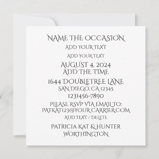 Alligator Feesttijd Kaart (Achterkant)