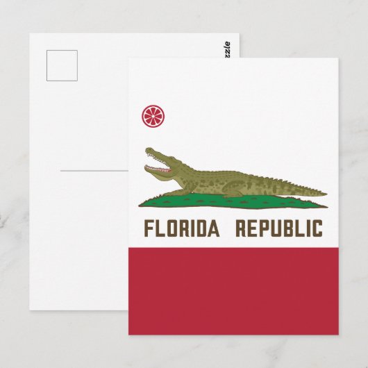 Alligator Flag Crocodile Florida Briefkaart (Voorkant / Achterkant)